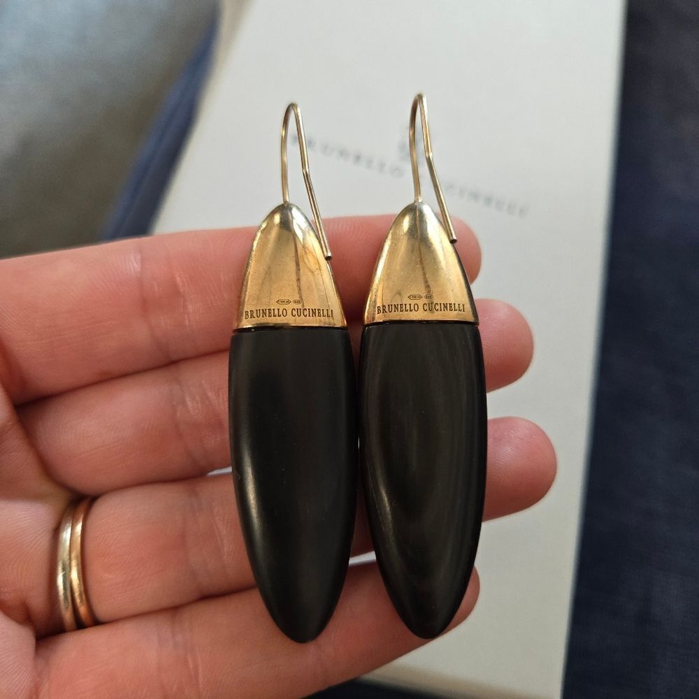 Brunello Cucinelli Horn & Sterling Silver Earrings - Picture 12 of 15